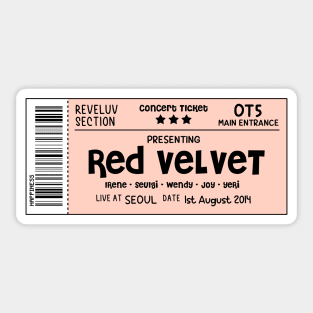 Red Velvet Concert Ticket Sticker